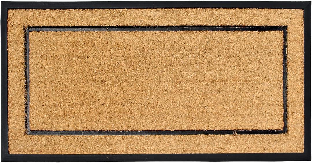 A1HC Natural Coir & Rubber Door Mat, 30"x60"  Thick, Durable, Heavy Duty, Anti-Shed, Fade-Resistant, Long-Lasting Outside Entrance Large Doormat for Front Porch (2'6" x 5' (Rectangular), Picture Frame Black)