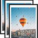 JCJMY 19.7x27.6 Puzzles Frame for 50x70 cm Puzzle Poster Photo Picture, Display 18x24 with Mat or 19.7 x 27.6 without, Wall Hanging 19.7 by 27.6 inch 1000 Pieces Puzzles Frame, 3 Pack, Black