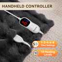 Anysay Heated Blanket King Size with 1/2/4/6/8 Hours Auto-Off 10 Heat Level, 90'' * 100'' Cozy Faux Rabbit Fur Bubble Electric Blanket with Overheat Protection(Dark Grey)