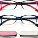 EYEURL Reading Glasses for Women, 2 Pack Blue Light Blocking Readers Lightweight Filter UV Ray/Glare Anti Eyestrain 1.5
