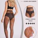 MERYLURE 20D Sheer Black Tights for Women, T-Crotch Ultra Thin Pantyhose High Waist Stockings Reinforced Toes 2 Pairs (Brown), X