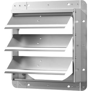 12 Inch Galvanized Shutter Exhaust Louver Vent, Automatic Gravity Shutter Louver Vent for Home Attics, Workshops, Barn, Greenhouse (Motor&Blades are not Included)