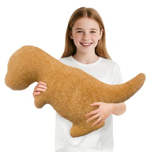 Dino Nuggets Pillow Plush, Dinosaur Chicken Plush Nuggets Pillow for Funny Birthday Gifts, Funny Stuffed Animals for Boyfriend Girlfriend, Dinosaur Gifts for Adults Teens and Kids(Tyran Rex, Large)