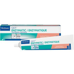Virbac C.E.T. Enzymatic Toothpaste| Tartar & Plaque Control for Fresh Breath | Pet Dental Care Toothpaste |Seafood Flavor, 2.5 oz