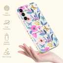 LEECG for Samsung S24 Plus Case, Flower Pattern Design S24 Plus Phone Cover Ultra Thin Soft Anti Drop Liquid Silicone Case for Samsung Galaxy S24 Plus 6.7 inch, Flower Rice White