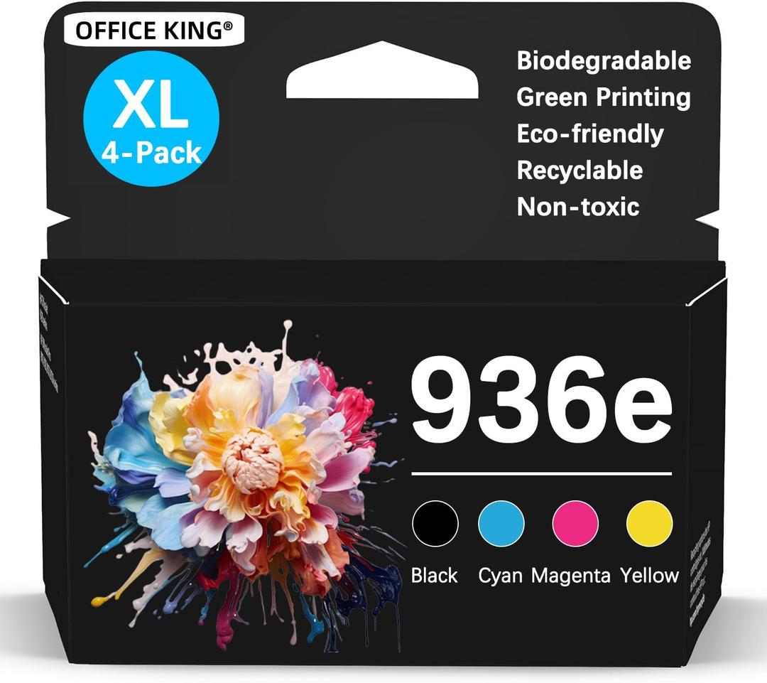 936XL 936e Ink Cartridges Combo Pack Replacement for HP 936e Ink 936XL Black and 936 Color Combo Pack for HP OfficeJet Pro 9125e 9120e 9730e 91309135e 9122e 9128e 9110b 9120b9130b 9130e.(with chip)