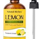 Natural Riches Lemon Essential Oil, Therapeutic Grade, 100% Pure and Natural - Premium Therapeutic Grade with Glass Dropper, 4 Ounces