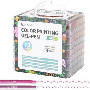 Gel Pens for Adult Coloring Books, 72 Colors Set Gel Colored Pens Marker, Perfect Gel Pens for Adult Drawing Doodling Journaling, Art Supplies and DIY Crafts