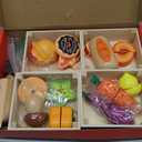 Toyssa 40+ Pcs Wooden Play Food Set with Grocery Store Shelf & Cutting Toys, Pretend Play Kitchen Accessories for Toddlers Kids, Educational Farmers Market Role Play Gifts for Girls Boys 3-7 Years