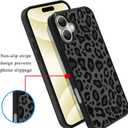 3 x KANGHAR Case Compatible with iPhone 16 Pro,Black Leopard Design,Tire Texture Non-Slip +Shockproof Rugged TPU Protective Case for iPhone 16 Pro 6.3 Inch