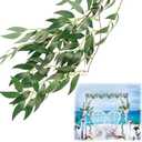 ANPHSIN Fake Vines Greenery Garland - 5 Packs Total 28ft Green Willow Leaf Vine Garland, Artificial Leaves Wall Hanging Decor for Home, Room, Wedding Arch, Centerpieces