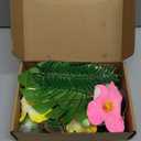 25 PCS Flower Cake Topper Hawaiian Cake Decorations with Palm Leaves Hibiscus Flowers Balls for Hawaii Aloha Jungle Summer Theme Wedding Birthday (Multicolour)