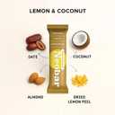 NEOBAR Lemon Coconut Plant-Based Vegan Snack Bars, Gluten Free Dairy Free Snacks, No Added Sugar, No Preservatives, Non-GMO | 12 Count