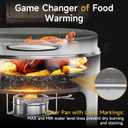Chafing Dishes for Buffet, 6QT Round Stainless Steel Chafing Dish with Transparent Hydraulic Lid, 304 Food Pan, Buffet Warmer for Parties and Events (White)