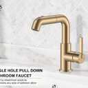 KENES Champagne Bronze Pull Down Bathroom Faucet 1 Handle Vanity Faucet