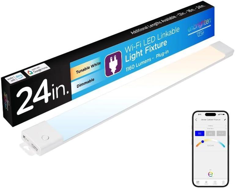 Enbrighten 24in. LED Wi-Fi Light Fixture, White, 58261-T1