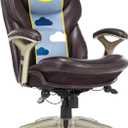 Serta Claremont Ergonomic Executive Office Chair with Back in Motion Technology, Adjustable Mid Back Desk Chair with Lumbar Support, Bonded Leather, Chestnut Brown