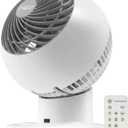 IRIS Woozoo Globe Multi-Directional 5-Speed Oscillating Fan [2024 Model], Small, White, Pequeo