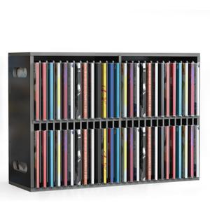 SANFURNEY 52 Slots CD Holder, Wall-Mounted CD Holder Stand, Premium CD Storage Rack for Home and Office, Stackable Disc CD Organizer Desk Stand Ideal for Music Enthusiasts Desk Rack Organizer Black