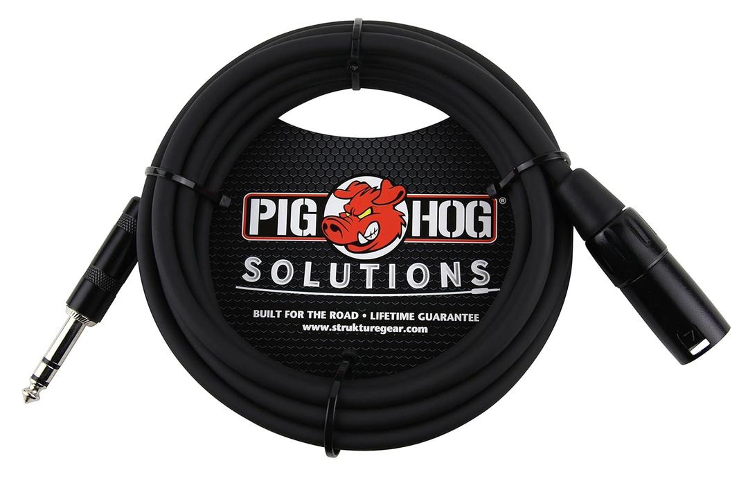 Pig Hog PX-TMXM2 1/4" TRS to XLR Balance Adaptor Cable, 10 Feet
