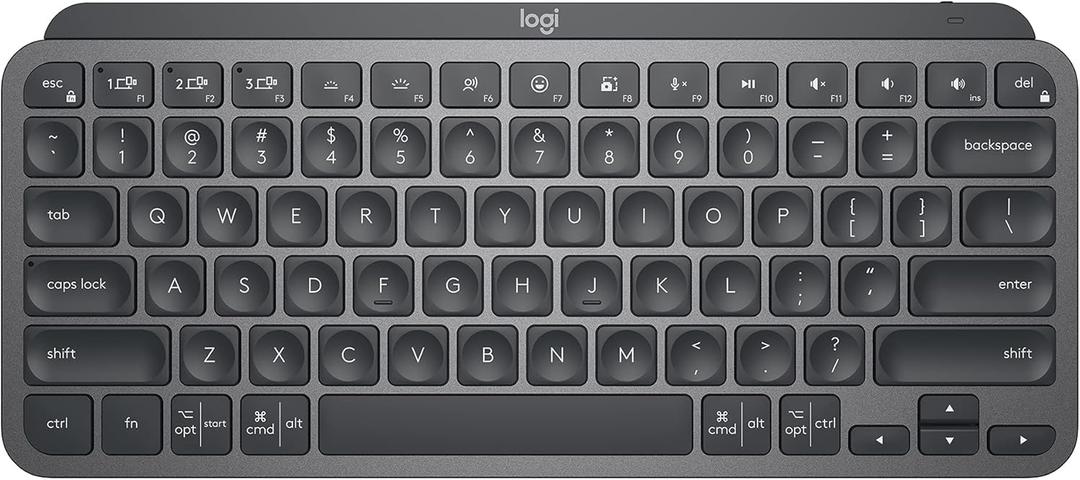 Logitech MX Keys Mini Minimalist Wireless Illuminated Keyboard, Compact, Bluetooth, Backlit, USB-C, Compatible with Apple macOS, iOS, Windows, Linux, Android, Metal Build - Graphite