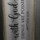 YWMZYKJGS With God All Things Are Possible Sign Wall Decor 40"x15" Matthew 19:26 Bible Verse Jesus Religious Christian Scripture Prayer Large Wooden Framed Wall Hanging Art (Wood)