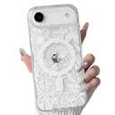 NITITOP for iPhone 17 Air Case Magnetic Cute Line Flower - White