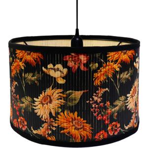 Crapyt E27 Round Decorative Shades Table Lamp, 11.81"7.87" Bamboo Shade Unique Lamp for Chandeliers, Floor Lamps
