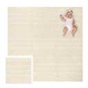 Lillefolk Baby Play Mat for Floor  6x6ft Beige | Soft Non Toxic Premium EVA Foam Tiles for Tummy Time, Crawling & Playroom  Waterproof for Hard Floors Mat for Babies & Toddlers (9 Tiles)