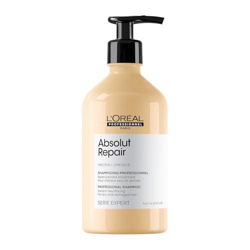 L'Oréal Professionnel Paris Absolut Repair Shampoo – Nourishing Protein Shampoo For Dry, Damaged Hair, Repairs Damage and Provides Shine, 16.9 Fl Oz
