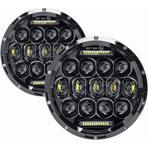 H6024 7 Inch Led Headlights with Daytime Running Light For Jeep Wrangler JK JKU CJ LJ TJ Chevy GMC Ford Dodge Mazda Miata Nissan Mack VW AM General Hummer H1 H2 Land Rover Defender Suzuki Samurai, 2 PC
