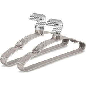 TOPIA HANGER Metal Hangers 20 Pack, Non Slip Clothes Hangers Space Saving, Heavy Duty Rubber Coated Wire Hanger for Coat, Shirt, Dress, Pants-Grey, CT12G (Adult)