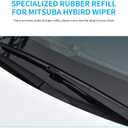 Wiper Blade Refill, 24''+18'' Windshield Wiper Refills 10 mm Fit for Mazda 3 2014-2018, Fit for Patrol 2010-2023 Rubber Refills 4 Pcs