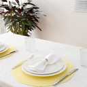 HODJOY Round Placemats Set of 6, Table mats for Indoor and Outdoor Dining Tables, Washable Woven Non-Slip Placemats 15inch (Straw Yellow)
