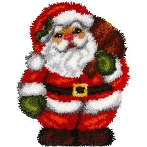 MIAOLLUN Latch Hook Rug Kits, 3D Printed Canvas Christmas Santa Decor Crochet Tapis Needle for Carpet for Crafts 20.4" X 15.0",Santa Claus