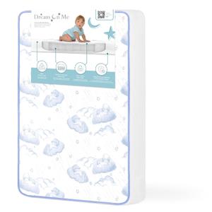 Dream On Me 2-in-1 Breathable Pocket Coils Inner Spring Portable Crib Mattress, Greenguard Gold and JPMA Certified, White