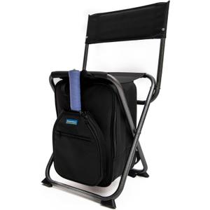 Pickleball Chair Backpack with Backrest Folding Stool Chair Compact and Paddle Sleeve for Men and Women, Supports 225 lbs