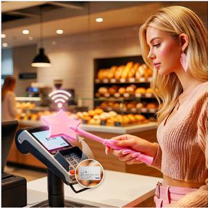 2 x Fairy Pay Credit Card Wand - 14.2" Magic Tap to Pay Debit Card Holder | Contactless Payment Gift for Women with Long Nails at Fast Food Drive Thru & Coffee Shops