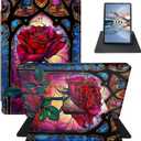 for 6" Kindle Paperwhite 10th Generation 2018 Release 360 Degree Rotating Case, PU Leather Stand Smart Flat Case with Auto Wake/Sleep for Kindle Paperwhite 2018 6 Inch PQ94WIF, Glass Rose