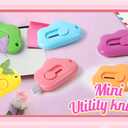 3 x Cloud Box Cutter Retractable, 6Pcs Mini Utility Knife Letter Opener Envelope Slitter, Small Package Opener Paper Cutters with Keychain Hole for Office Home School Stationery DIY Crafts Rainbow Color