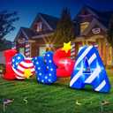 8FT Patriotic Independence Day 4th of July Inflatable Outdoor Decoration, Inflatables ILOVEUSA Decor, Built in LED Lights Blow Up Fourth of July Decor for Holiday Party Garden Yard Lawn
