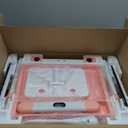 BIERUM Kids Desk and Chair Set - Height Adjustable 55 Tiltable Student Desk, Ergonomic Widened Desktop Table with Painting Mat, Bookstand and 3 Modes LED Lamps for Kids Ages 3-12, Pink