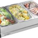 Alpha Living 3x2.5 QT Food Warmers for Parties Buffet Servers and Warmers Premium Catering Supplies Buffet Display Stainless Steel Electric Food Warmers with Temperature Control