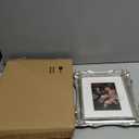 FJXMFRAME Vintage Picture Frame 8x10, Ornate Baroque Gothic Victorian Frames with Mat for 5x7 or 8x10 Photos, Tabletop or Wall Display, Antique Silver Home Decor Accent