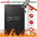 5.1 Cuft Large Home Safes Water and Fireproof with Digital Keypad & Key Lock, Fire Security Safes with 3 Removable Shelves, Anti-Pry Safe Box for Money Documents Jewelry, 23.62"H x14.96"W x 12.2"D