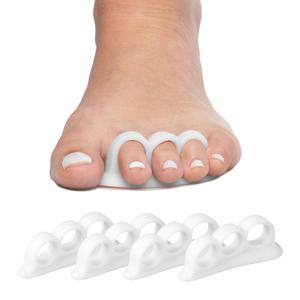 ZenToes Hammer Toe Corrector for Women & Men | Triple Loop Gel Toe Spacers & Separators | Realign Bent, Crooked, Curled, Claw, Hammertoes | Soft Support for Straightening | 4 Pack, White