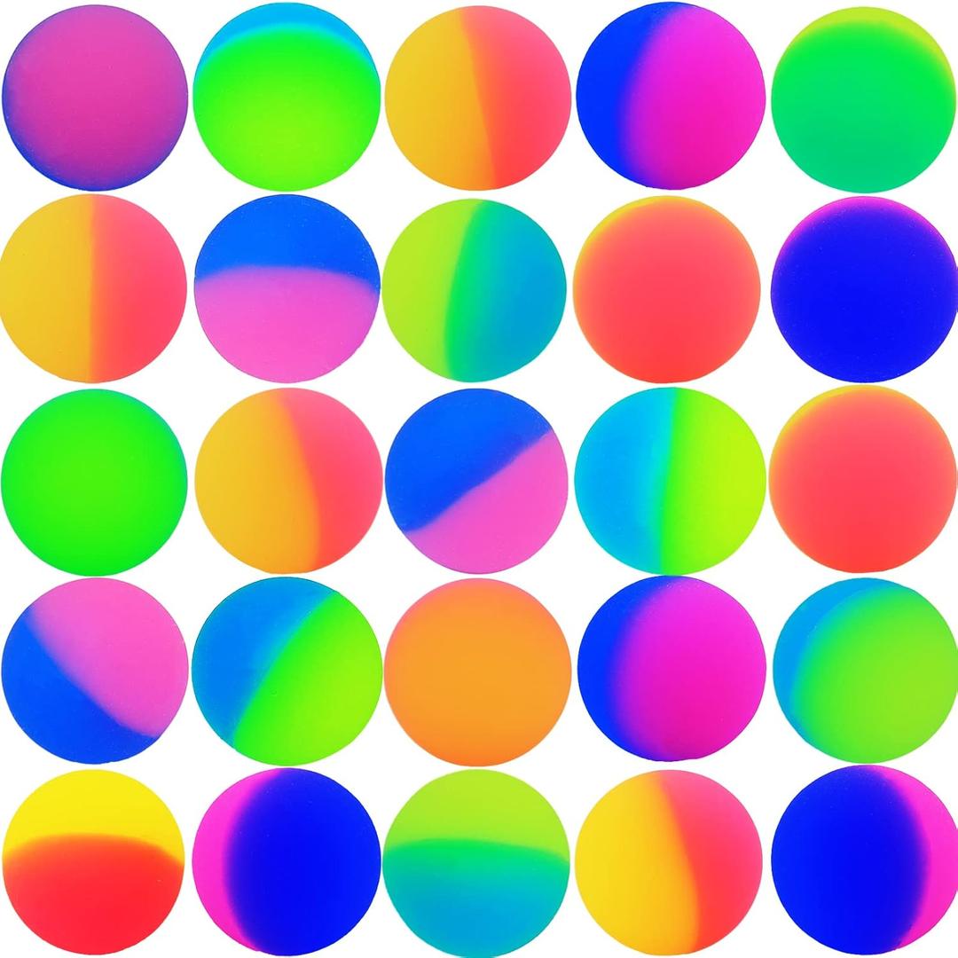 50 Frosty Bouncy Balls - ICY Bounce Bulk Pack, 45mm/1.7 inch Rubber Balls, Hi-Bounce, Assorted Colors, Boys & Girls Birthday Party Favors & Carnival Prizes