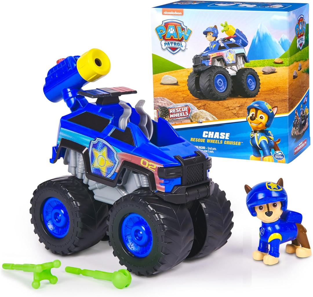 Paw Patrol: Rescue Wheels Chases Cruiser, Toy Truck with Projectile Launcher and Collectible Action Figure, Kids Toys for Boys & Girls Ages 3 and up