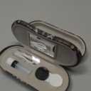 2 in 1 Contact Lens Case and Eyeglasses Case for Women Men Kids, Double Sided Hard Shell Portable Glasses Travel Holder with Built-in Mirror, Contact Lens Box Storage Kit, Black