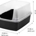 IRIS USA Cat Litter Box Small, High Sided, Scatter Shield